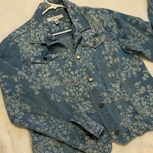 Croft & Barrow Denim Blue Floral Jacket